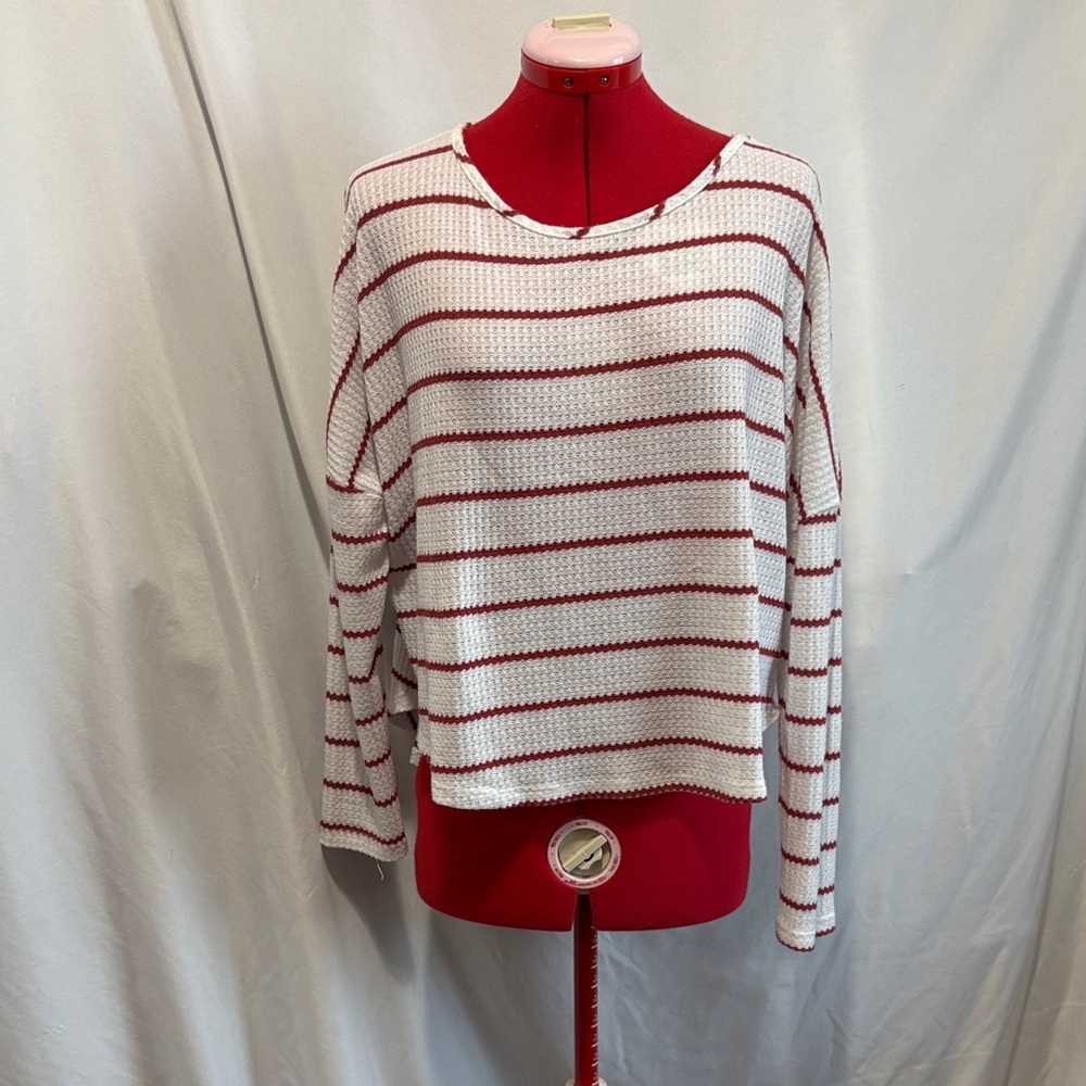 Paper Crane Red and White Striped Sweater MM380